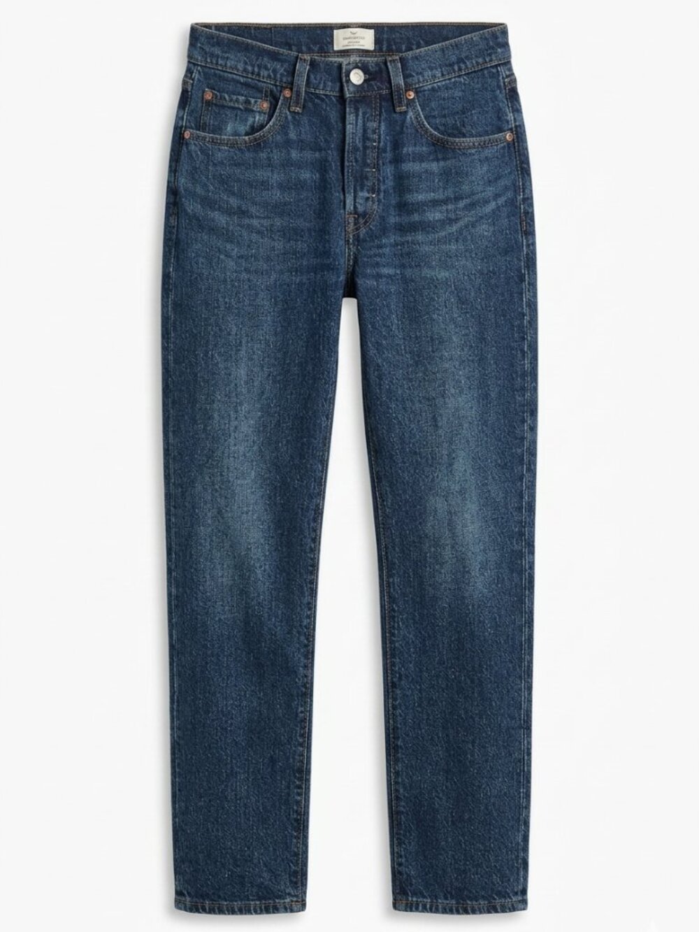 Levi's 501 Straight High Rise Straight Leg Jeans Button Fly Indigo Blue 27